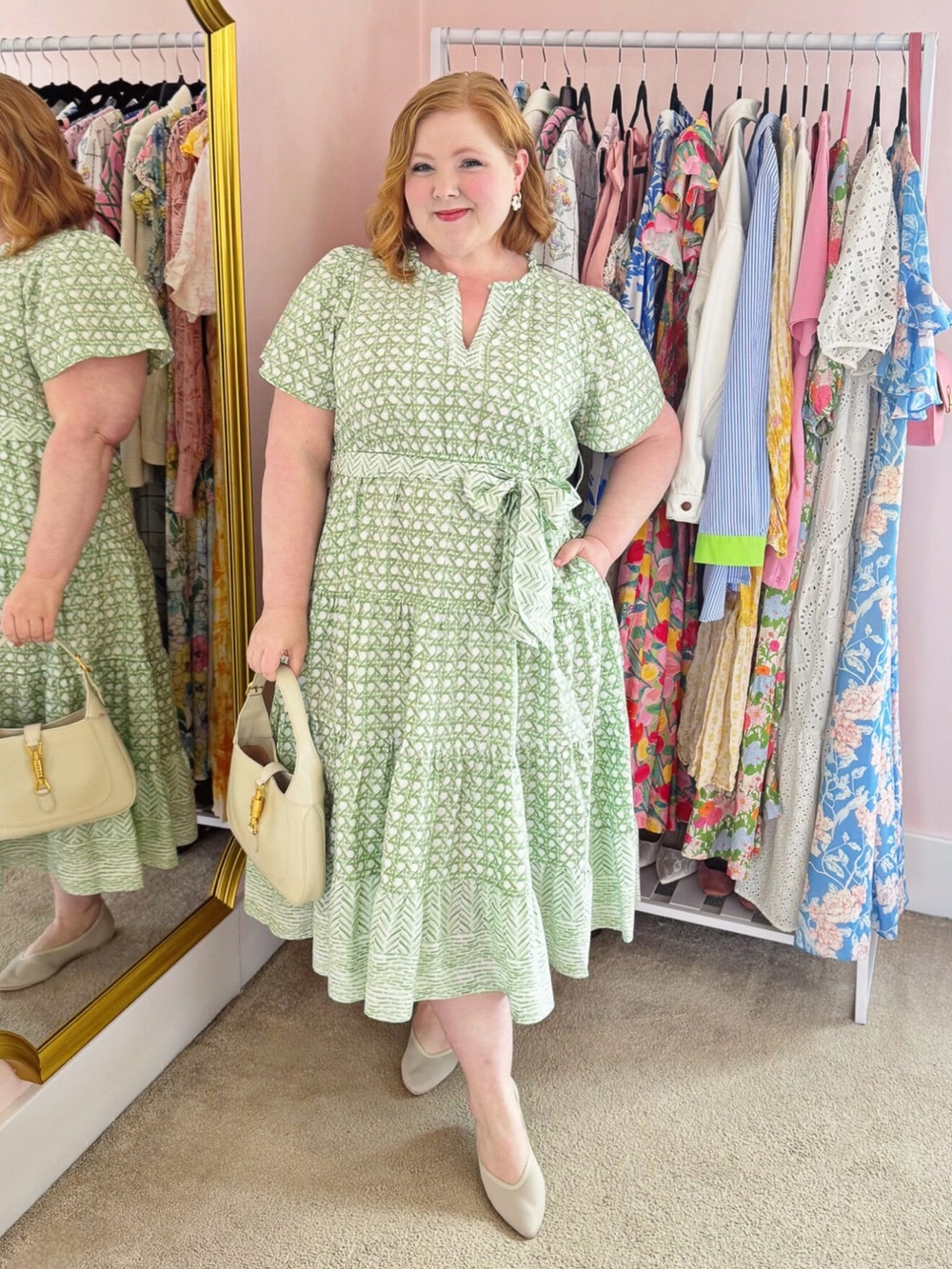 Crown & Ivy Green Rattan Dress